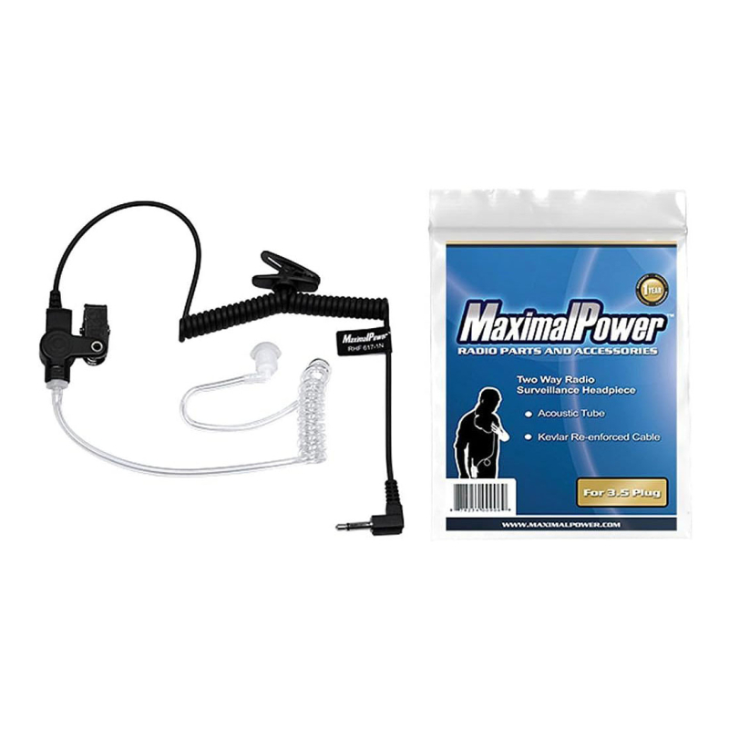 MaximalPower RHF 617-1N 3.5mm RECEIVER/LISTEN ONLY Surveillance Headset Earpiece